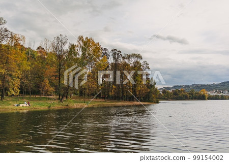 Lake view in autumn. Artificial Lake of Tirana, Albania Lake view in autumn. Artificial Lake of Tirana, Albania 99154002