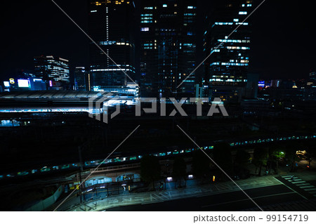 Night view of Tokyo Station and train [Business image] 99154719