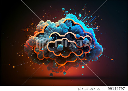 Cloud computing concept.Abstract cloud connection technology background. 99154797