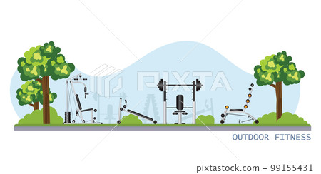 Street workout park for fitness. 99155431