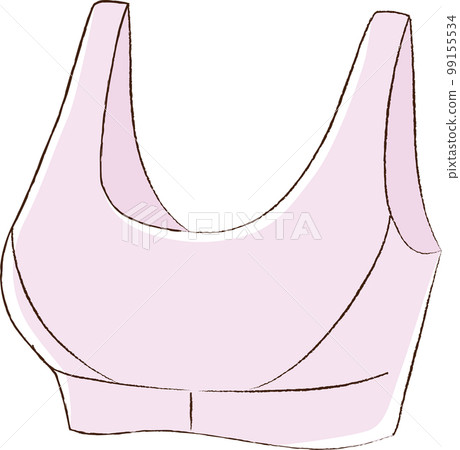 Illustration of a pink bra (night bra/corrective underwear) 99155534