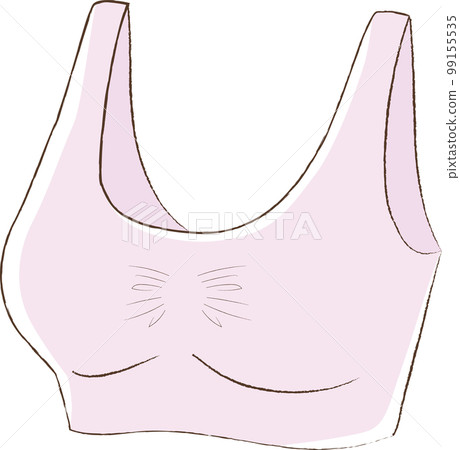 Illustration of a pink bra (night bra/wireless bra) Illustration of a pink bra (night bra/wireless bra) 99155535