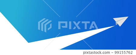Vector illustration image EPS10 of a paper plane flying vigorously in a vivid blue gradation blue sky 99155762