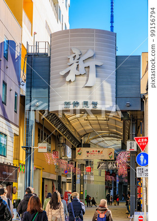 Shin-Nakamise shopping street in Asakusa 1-chome, Taito-ku, Tokyo 99156794