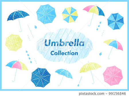 Vector illustration set of hand drawn umbrellas 99156846