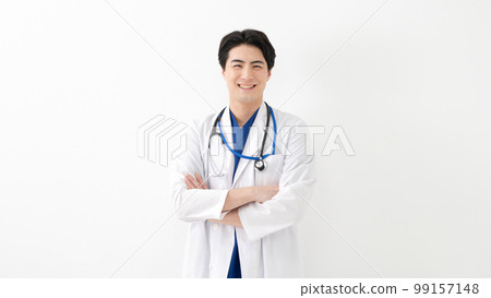 Male doctor in white coat medical 99157148