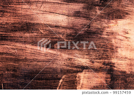 Brown brush stroke painted abstract metal plate texture and background. Brown brush stroke painted abstract metal plate texture and background. 99157459