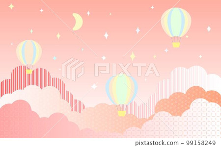 Yumekawa balloon, star and cloud background 99158249