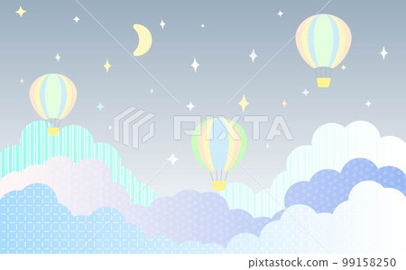 Yumekawa balloon, star and cloud background 99158250