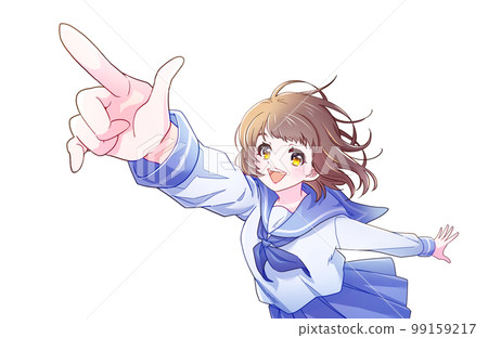 Girl student in a sailor suit aiming for a goal 04 99159217
