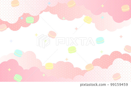 Background of clouds and scattered macaroons Background of clouds and scattered macaroons 99159459