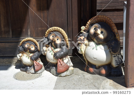 新綠的長谷寺，奈良縣櫻井市初瀨門前町民宅的狸貓 99160273