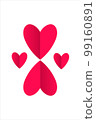 simple clean card with hearts. valentine party greeting design 99160891
