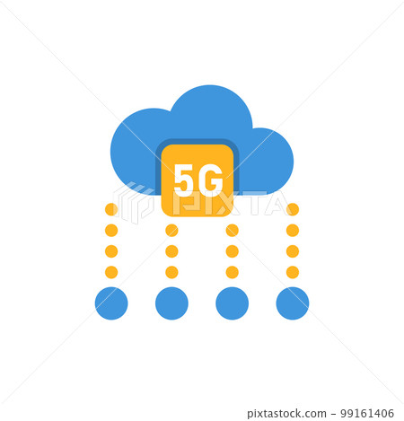 5G wireless internet wifi connection in flat style. Global network vector illustration on isolated background. Hotspot sign business concept. 99161406