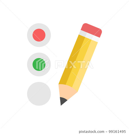 Checklist with pencil icon in flat style. Quiz feedback vector illustration on isolated background. Document clipboard sign business concept. Checklist with pencil icon in flat style. Quiz feedback vector illustration on isolated background. Document clipboard sign business concept. 99161495