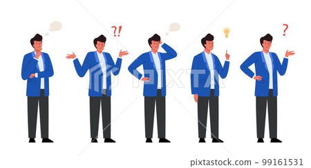 Set of businessman character in different poses and emotions 99161531