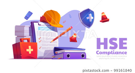HSE compliance cartoon banner HSE compliance cartoon banner 99161840