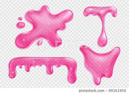 Pink slime, jelly, liquid dripping snot or glue 99161958