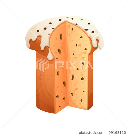 Panettone traditional cake in cartoon style isolated on white background 99162110