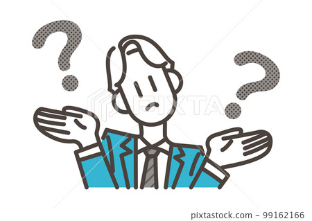 Young male business person comparing something with both hands [person vector illustration material] 99162166