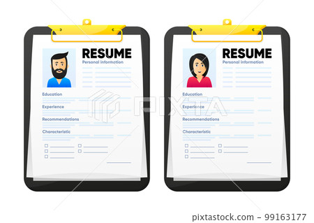 Resume. Resume application. We are hiring. - Stock Illustration 
