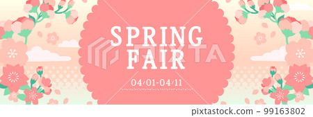 cherry blossom banner design vector material 99163802