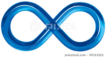 逼真的藍色玻璃無限標記矢量圖 99163926