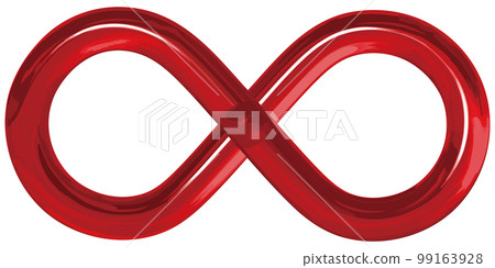 逼真的紅色玻璃無限標記矢量圖 99163928
