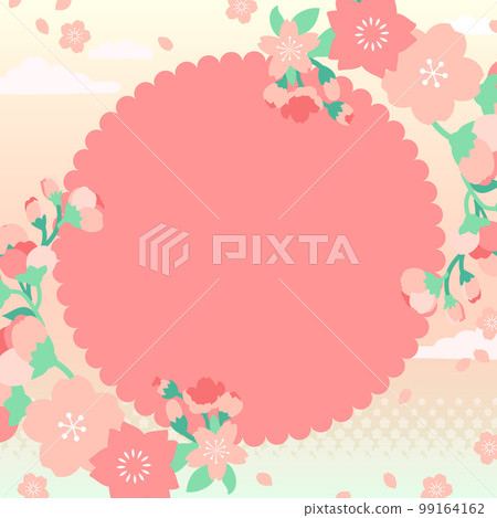 櫻花橫幅設計矢量素材1:1無文字 99164162