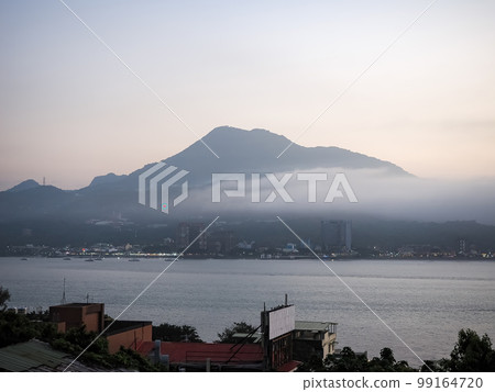 Beautiful mist landscape of Tamsui in New Taipei City, Taiwan. 99164720