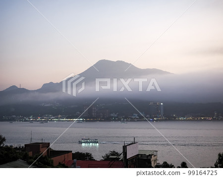 Beautiful mist landscape of Tamsui in New Taipei City, Taiwan. 99164725