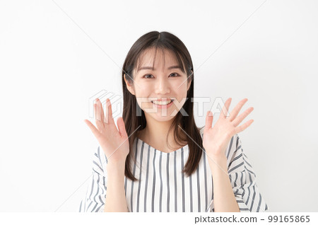 Female white background surprised Female white background surprised 99165865