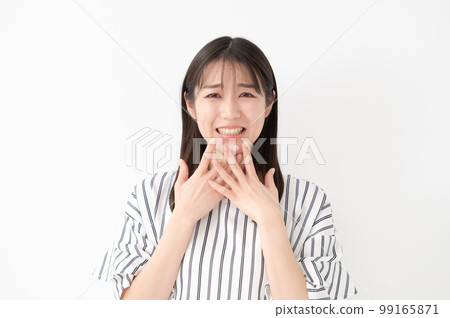 Female white background surprised Female white background surprised 99165871