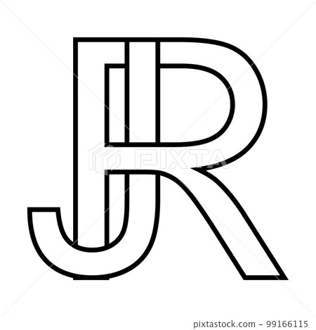 Logo sign rj jr icon double letters logotype r j Logo sign rj jr icon double letters logotype r j 99166115