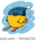 [Illustration material] Cute chick skiing 99166293