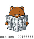 [Illustration material] Cute bear reading a newspaper 99166333