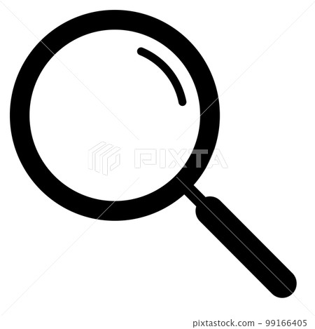 Simple magnifying glass icon (black) Simple magnifying glass icon (black) 99166405