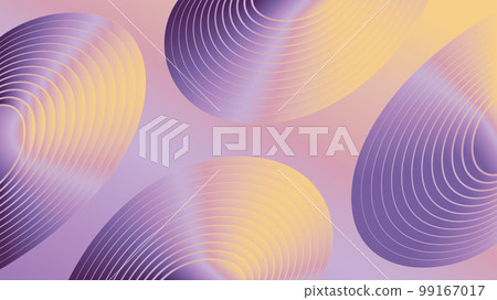 Retro geometric rounded shape with orange purple color gradient. Abstract background design template 99167017
