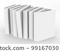 template empty book mockup set white background , 3d rendering	 99167030