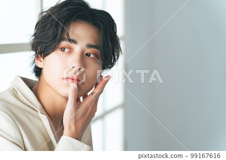 男性肖像，無性別化妝，男士化妝品，護膚品 99167616