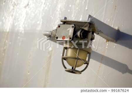 Passage lights on the Isewan Ferry White walls and ship lighting in the setting sun 99167624