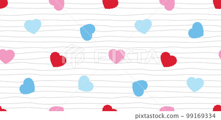 heart valentine seamless pattern paper line cloud vector cartoon tile background doodle repeat wallpaper gift wrapping paper illustration design isolated 99169334