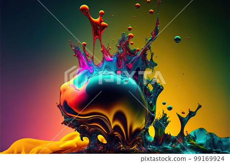 Up to 4K size or more, splashing color ink background image that stirs the imagination 99169924
