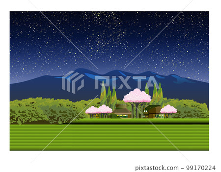 Beautiful Japanese mountain village scenery with old houses Beautiful Japanese mountain village scenery with old houses 99170224