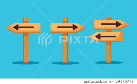 wooden sign board cartoon vector illustration 99170772