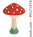 Clip art with isolated colorful amanita mushroom 99171978