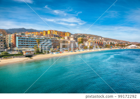 Amazing Cityscape of Messina town and Mediterranean Sea. 99172292