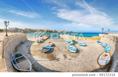 Breathtaking view on promenade of Otranto in Italy. Italian vacation. 99172318