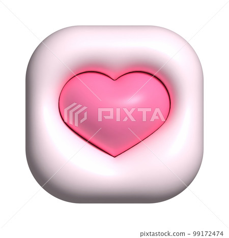 Plump 3D heart icon 99172474