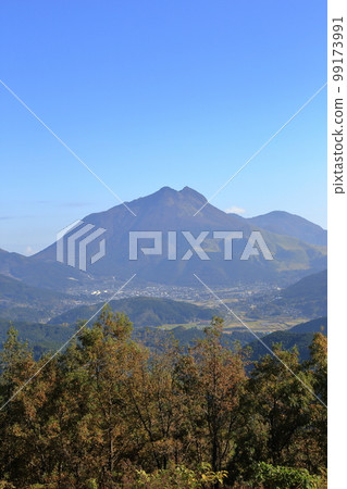 從蛇江展望台看秋天的由布山和由布市（11月/大分縣由布市） 99173991
